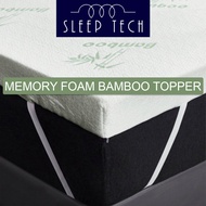(SG) Bamboo Cover Mattress Topper Cool-Gel Memory Foam| Bamboo Mattress Protector