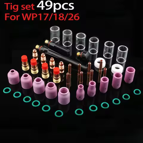 X-ARC WP-17/18/26 TIG Welding Torch Accessories Kit 6/22/31/49Pcs Nozzle Collets Body Stubby Gas Len