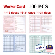 Worker card/ Wages Card 100pcs