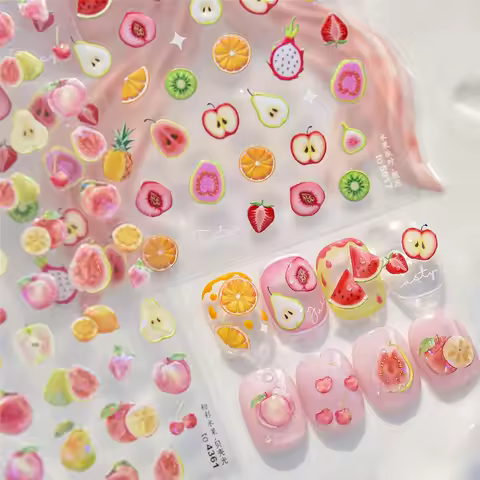 Fruit Paradise Guava Strawberry Pear Peach Orange Watermelon Pitaya Cherry Kiwifruit Pineapple Nail 