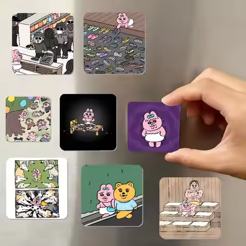 O-Opanchu-S U-Usagi Refrigerator Magnet Square Stickers Can Be Used To Personalize Are Ideal Keepsak