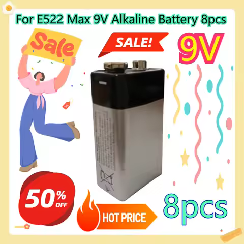 For E522 Max 9V Alkaline Battery 8pcs