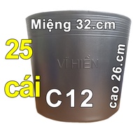 25 Chậu nhựa VĨ HIỀN C12 miệngcao 32x26cm trồng cây ăn trái và hoa siêu bền-77108