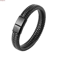 gelang hitam gelang tangan lelaki Gelang tali kulit keperibadian jenama bergaya gelang sederhana lel