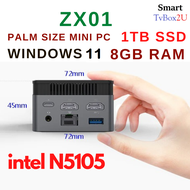 ZX01 Intel N5105 Windows Mini PC 2.9GHz 8GB DDR4 RAM 128/256/512/1TB SSD Windows 11 Desktop PC Desktop Computer CPU Computer Gaming Laptop