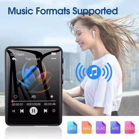 MP3 MP4 Player 2.4'' Touch Screen Music Player Walkman Bluetooth 5.4 MP3 Player with Camera FM Radio