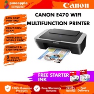 Canon E470 Ink Efficient All-In-One Wireless Printer Black Green White - Print/Scan/Copy/Wifi