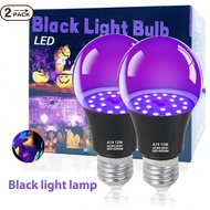 2 Packs LED Black Lights Bulb 12W Blacklight A19, E26 /E27 Medium Base AC85-265V, UVA Level 395-400n