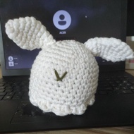 Ghost Bunny Plushie ( crocheted )