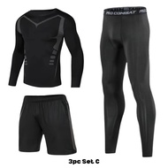 [JOM JIMAT] Pro Combat Men Sportwear Gym Set Workout Baju Lelaki Set Breathable Quick Dry
