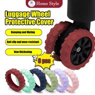 【Ready Stock】8Pcs/set Luggage Wheel Protector Suitcase Wheels Ring Rubber Ring Protector Luggage Wheel Cover