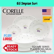 Corelle Loose Plum Square (Dinner Plate / Luncheon Plate / Bowl / Serving Bowl)