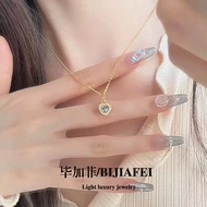 < Austrian Crystal > agete Necklace Natural Aquamarine Clavicle Sweater Chain Women 925 Sterling Sil