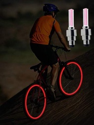 2入組紅色自行車輪安全燈,簡約色彩塑料安全騎行燈