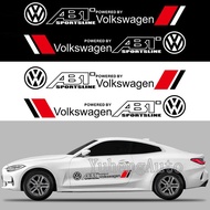 2pcs/set PVC Car Body Side Waterproof Emblem Sticker Auto Door Cover Scratches Decorative Badge Decal for Volkswagen VW Sharan Touran Lavida Sagitar