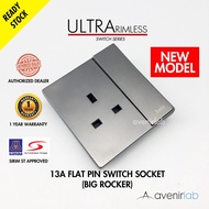 [NEW] reTouch Ultra Rimless 13A Big Rocker UK Flat Pin Frameless Switch Socket With Neon SIRIM Appro