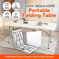 🇸🇬 77cm | 122cm | 180cm HDPE Folding Table | Heavy Duty Study Table | Foldable Portable Outdoor Tabl