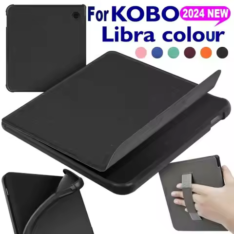 7 inch eReader Case Hand Support TPU Smart Magnetic Case Wear Resistant Linen Texture for Rakuten KO