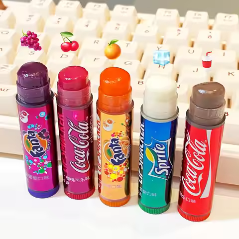 LiP Smacker X CoCa Cola 5pcs Lip Blam Set Long-Lasting Moisturizing Colorful Lip Balm for Autumn Win