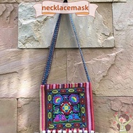 NECKLACEMASK Message Bag, Tassels Fashion Women Shoulder Bag, Vintage Embroidery Tapestry Hmong Trib