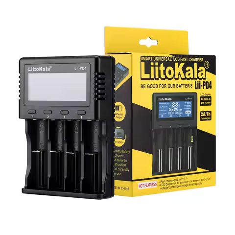 LiitoKala Lii-PD4 Charger for 18650 26650 21700 Lithium Battery Universal Vehicle Battery Charger