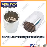 KING TOYO 3/4" DR 12 Point Regular Hand Socket /Standard Chrome Socket [KT-6602M]