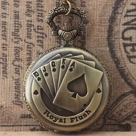 Poker personalized pocket watch hanging watch Poker classic commemorative pocket watch for men and w