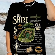 2026 The Shire LOTR Shirt Fantasy Book Lover Tee Funny Second Breakfast T-Shirt Hobbit Fan Gift