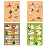 Cute Cartoon Christmas Sticker XMAS Gift (6Pcs/Pack) Or (8Pcs/Pack)