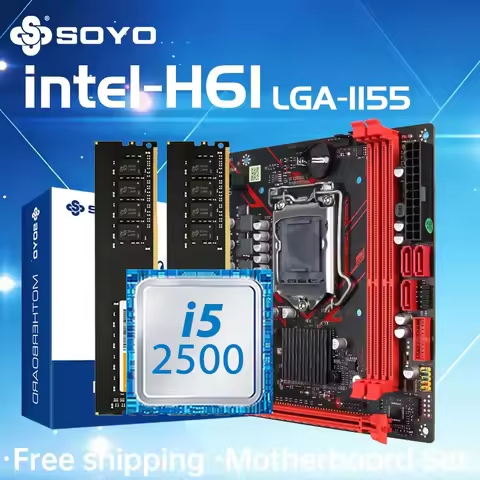 SOYO H61 Gaming Motherboard Kit with Intel LGA1155 CPU i5 2500 DDR3 8G*2 Memory M.2 SATA Desktop Com