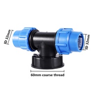 20/25/32mm Plastic PE Tube Tee Connector Water Splitter IBC Water Tank Reducing Tee Pipe T-Shape Joi