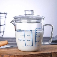 500 Glass Measuring Cup ML Glass Cup Measuring Milk Jug Lid - 500 ML, Flat Lid