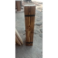 DUTCH TEAK WOOD HAS BEEN BURNT, SIZE 2 CM X 9.5 CM X 60 CM
