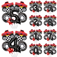 9Pcs Racing Car Balloon 40 Inch Number Balloons Set F1 Tyre Arch Monster Machine Truck Happy Birthda