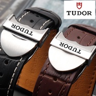 2/24✈Tudor strap genuine leather TUDOR Junyu Ocean Prince cowhide watch with butterfly buckle 19 20mm for men and women
