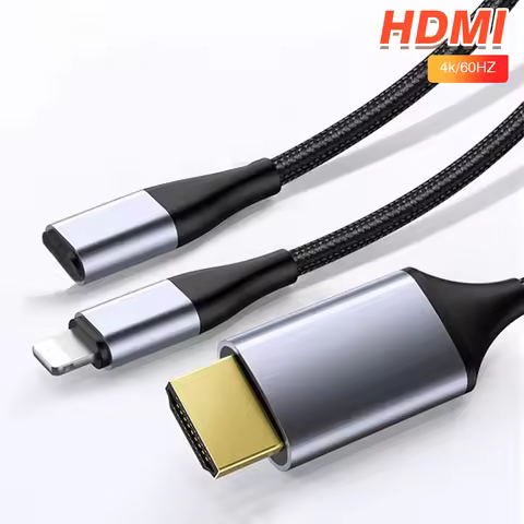 Lightning to HDMI adapter 4K HD For iPhone 14 13 12 11 Connection HDTV Monitor Projector Display Syn