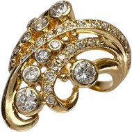 Pre-owned 15-size diamond 1.00ct ring in 18k gold, 7.8g.