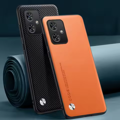 Luxury PU Leather Case For Motorola Moto G55 Back Cover Matte Silicone Shockproof Full Protection Ph