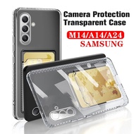 Casing For Samsung Galaxy M14 5G 2023 Phone Cover With Card Slot Insertable Card Wallet Case For SamsungA54 A34 A14 4G A 34 54 Clear Transparent Silicone Cases
