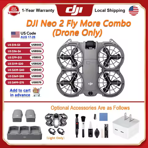 DJI Neo 2 Fly More Combo (Drone Only) Drones With a Camera FPV Drone 4k Professional with Optional A