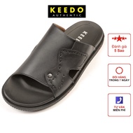 Dép quai ngang hàng hiệu da bò thật KEEDO TN-9021-21