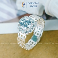 Nhẫn nữ bạc thật JQN Nhẫn kim tiền bạc ta gắn đá cực xinh N50