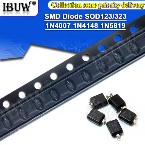 100pcs SMD diode 0805 SOD-123 1N5819 1N4007 1N4148 SOD123 SOD-323 1206 1N4148WS 1N5819WS B5819WS SOD