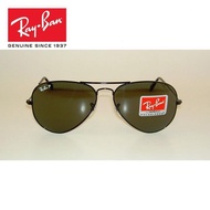 [Original] Ray-ban Sunglasses New Pilot Polarized Glass Green Rb 3025 Black 002/58 58mm