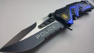 Mtech 8" Police Blue/Black Spring Assisted Folding Knife Blade Pocket Open Switch- Firefighter Rescu