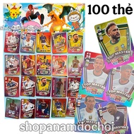 Cover of 100 soccer player cards, beautiful sparkling plastic cards