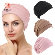 GREATMY Women Cancer Muslim Scarf Cap Elastic Cloth Head Cap Hat Chemo Cap