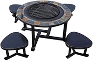 Fashionable Simplicity BBQ Grill - Outdoor BBQ Table and Chair Household Charcoal Grill Garden Grill Outdoor Iron Garden Leisure Outdoor Die Cast Aluminum Table and Chair @