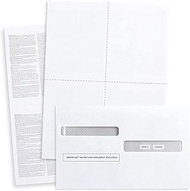 Blank W2 4 Up Tax Forms 2023, 25 Employees kit, with 25 Self-Seal Envelopes, Instructions in Back of
