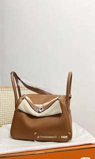 全新Hermes Lindy 26 金棕銀扣